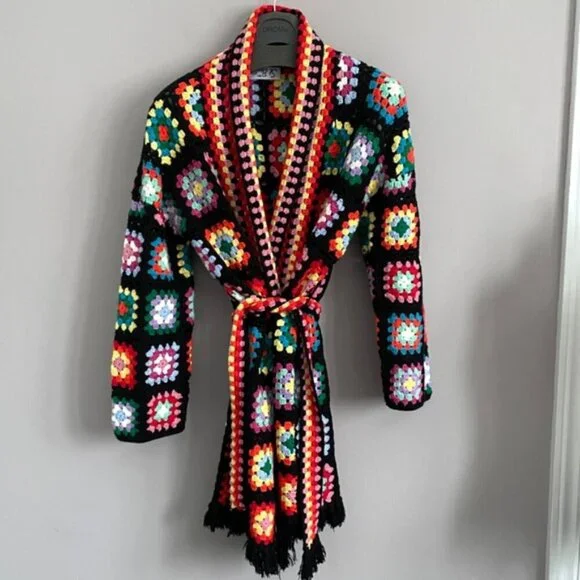 MC2 Saint Barth Multicolor Crochet Wool Coat With Belt - S/M, NWOTs ๐ฎ๐น - Picture 13 of 16